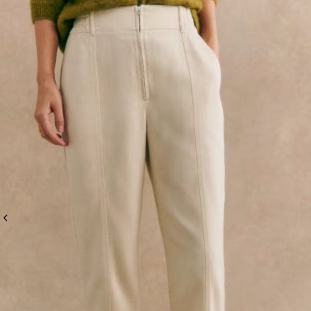 Sezane Bernardo Trousers Ecru - Size 6